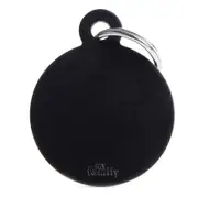 My Family Basic Circle Pet ID Tag Black