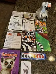 Wild Republic 9" Ring Tail Lemur w/Adventure Art Collection w/Plush & Books -New
