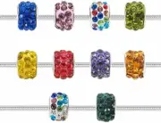 10 Large Hole Beads European Glass Big Spacers Crystal Assorted Lot Mix 10mm