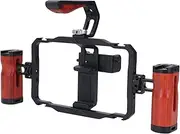 Phone Rig Vlogging Kit, Aluminum Lightweight Phone Stabilizer Rig, Handheld Filmmaking Vlogging Case Stabilizer, for 55 to 80+3mm Width Range for Phone