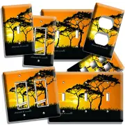 AFRICAN SAVANNA ACACIA TREE SUNSET LIGHT SWITCH OUTLET WALL PLATE ROOM ART DECOR