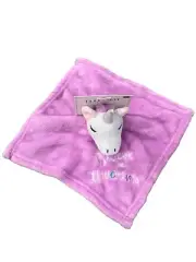 Elle & Jaye Purple Sleeping Unicorn Silver Horn Baby Blanket Lovey Embroidered