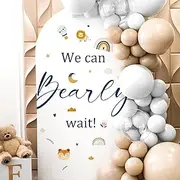 VePret We Can Bearly Wait Wall Decals Peel and Stick, Baby Shower Party Decal Sign Decorations, Rainbow Animal Decorations for Baby Shower, Birthday Party, Anniversary, Balloon Arch, Backdrop, Room