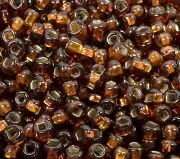 SIZE 8/0 ~ TOPAZ / COPPER ~ 28 Grams ~ LOOSE GLASS SEED BEADS LOT