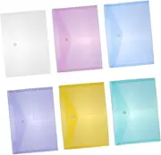 SEWACC 6pcs A5 Plastic Document Bag File Folder for Test Papers Rustproof and Sturdy