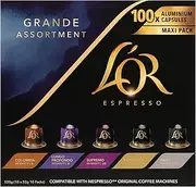 L’OR Espresso Grande Assortment Pack 100 Aluminium Capsules Compatible with Nespresso Machines