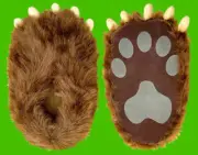 Adult Bear Paw Slippers / Fits Adult Ladies Shoe Size 5 To Men's Shoe 9 1/2