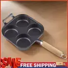 4-Cup Cast Iron Egg Frying Pan Non Stick Pancake Pan with Oil Brush Omelet Pan