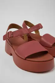 Tasha Red Leather Sandal for Women