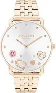 [COACH] Women's Elliot 14504285 Quartz Watch, Silver White, 36 mm Case Diameter