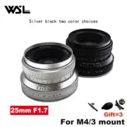 WesleyWSL 25mm F1.7 MF Camera Lens for M4/3 M43 mount Olympus Panasonic Camera
