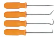 4pc Precision Pick Hook Set O Ring Gasket Puller Seal Remover Scribe Tool 63697