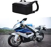 Motorcycle Handlebar Bag, Large Storage Black Motorcycle Tank Bag Front, Motorcycle Saddle Bag with Touch Screen Phone Holder, Tool Bag Fork Bag with Headphone Jack Professional Motorcycle Accessories