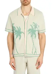 SER.O.YA Julian Knit Button Down in Eggshell/seaglass at Nordstrom, Size Medium S