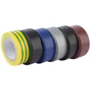Draper Tools Expert 6 x 10M x 19mm Mixed Colours Insulation Tape to BSEN60454/Ty
