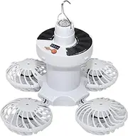 Outdoor Solar Fans for Patios - Ceiling Fan With Light | Football Design Foldable Hook Lamp for Cabin Gazebo Garage RV Barn Farm Greenhouse Garden Patio Deck Shed Porch