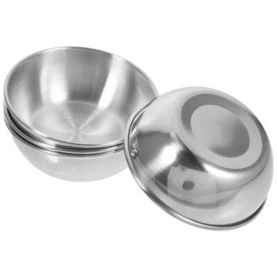 4 Pcs Cooking Tools Stainless Steel Saucer Dipping Plate Bowl Appetizer Plates