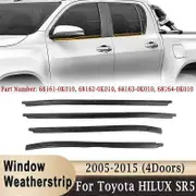 Window Weatherstrip Glass Seal Belt Rubber Moulding Trim Strips for Toyota HILUX SR5 4Doors 2005-2015 68161-0K010 68162-0K010