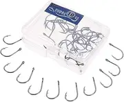 40pcs Carbon Steel Sharpened Jigging Fish Hook Fishhook Jig Big Fishing Hooks Saltwater Bait Holder Baitholder with Barb and Hole in a Case Pack Multicolor One Size