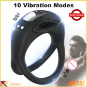 Cock Ring Vibrator Tongue Stimulator Massager Powerful Clitoral Couple Sex Toy