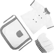 Kisangel 1 Chef Outfit Set Kids Chef Coat Chef Chef Hat for Chef Role Play Costume,47.16X9.43X0.39in