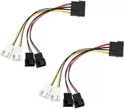 EMSea 2pcs 4-Pin to 4 x 2-Pin Fan Power Cable Adapter Connector 2 x 12V and 2 x 5V Computer Cooling Fan Splitter Y Power Cables for CPU PC Case