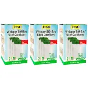 x9 Tetra Whisper FILTER CARTRIDGES "M" MEDIUM ULTRA ACTIVATED CARBON 2-10 Gallon