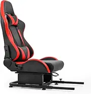 Dardoo Rear Seat Frame Racing Wheel Stand Accessories with Red Seat Sturdy Fit for Steering Wheel Mount Not include Simulated Cockpit Stand