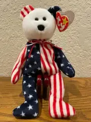 Ty Spangle The American Flag Bear Beanie Babies Baby Collection New With Tags