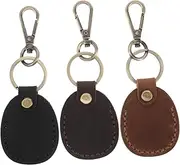 Vaguelly 3Pcs Retro PU Access Card Holder with Keychain Handmade Key Fob Case for Women Stylish Smart Card Storage Pouch and Durable Multifunctional Design