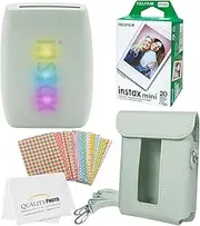FUJIFILM Instax Mini Link 3 Smartphone Printer with, 20 Fujifilm Mini Films, Printer Case, Decorative Stickers and a Quality Photo Micro Cloth (Sage Green)