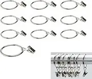 AIMALL 10pc Multipurpose Window Curtain Clothes Metal Clips Rings Hook Hanging 3Colours, Strong Grip for Clothes & Curtains, 3.8cm Inner Diameter