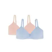 Wonder Nation Girls Molded Cup Bralette, 2 Pack,Blue/P.Whisper Size 32