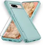 [Asuwish] Phone Case for Google Pixel 8 5G with Tempered Glass Screen Protector Cover and Slim Thin Hybrid Full Body Protective Mobile Dual Layer Back Cell Accessories Pixel8 Eight Women Men Green