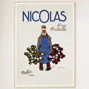 Galrie Nicolas Fine Bottles Vintage Poster by Jules Isnard Dransy Timeless French Art, Wood Frame, A4 21 x 30cm (8 x 12inch)