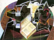 Art Juan Gris Book Pipe Glasses Mural Ceramic Backsplash Tile 1022