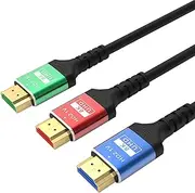 tunghey 3Pack 3 Color Ultra High Speed HDMI 48Gbps 8K HDMI Cable with 8K@60Hz, 4K@240Hz and HDR Support for PS5, Xbox Series X/S, RTX3080/3090, RX 6800/6900 [Red Blue Green] (5m)
