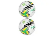2PK Summit Size 5 Liz Ellis Classic Shooter Stitched Netball Sport Ball White