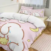 v333 Cinnamoroll 3-Piece Twin Bed Set - Includes 1 Single Comforter And 2 Pillowcases Bedding - Fade Resistant Microfiber - Cinnamoroll io333