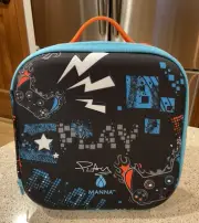 NWT MANNA Blue Insulated Hard Shell Lunch Box W/EASY HANDLE PLAY Video Games