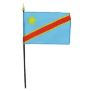 "4x6" Congo Democratic Republic Flag / Congo Desk Flag / Congo Stick Flag