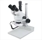 7-90x High Power Zoom Stereo Trinocular Inspection Microscope w Circular Light