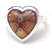 Sterling Silver Ring Millefiori Heart Alan K Size 8 Handmade