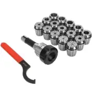 R8 Shank Collet Set 15 Collets + Spanner for Milling Machine R8-ER40