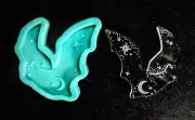 Shiny Moon and Stars BAT Etched SILICONE Mold - Resin Clay - Galaxy DIY Charms