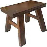 Hoement Wooden Foot Stool for Adults Vintage Step Stool for Bathroom Kitchen Living Room Sturdy Versatile for Dance Coffee Shoe Changing High Wide Long