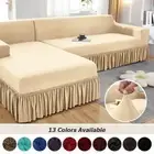 Solid Color Sofa Cover Room Elastic Sofa Cover with Skirt Couch Covers Slipcover