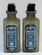 2 BOLERO Men's 2 in 1 Shampoo & Conditioner Charcoal + Bamboo ￼13.5 oz.