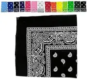 [WilliamKlein] Bandana Paisley 100% Cotton Bandana - Black