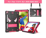 Durable Case for iPad Air (3rd Gen) 2019 Release 10.5 Inch, Built-in Funtional Kickstand - Black/Rose Red